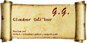 Glauber Gábor névjegykártya